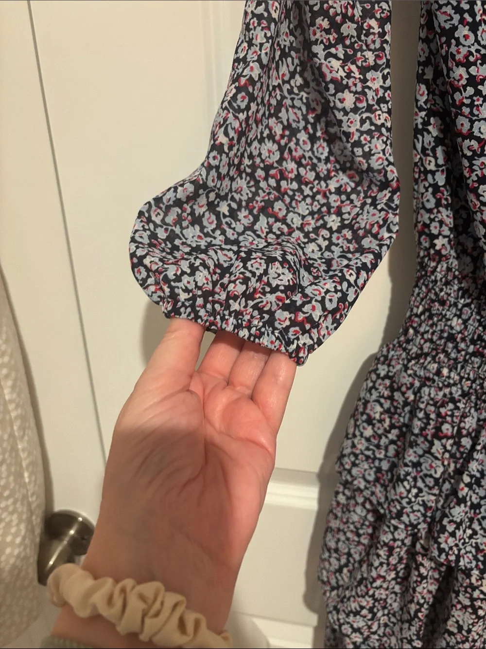 Michael Kors Black Smocked Off-Shoulder Floral  Dress